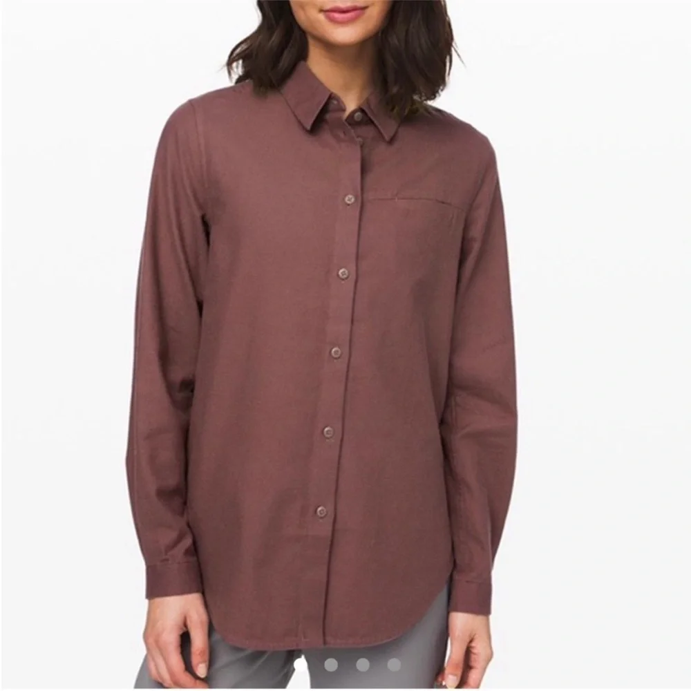 Lululemon Full Day Ahead Flannel Shirt 14 100% Cotton EUC